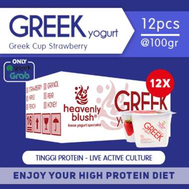 Heavenly Blush Greek Yogurt Cup Rasa Strawberry [100gr x 12 pcs]