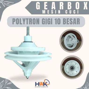 Gearbox Mesin Cuci Polytron 2 Tabung Gerigi 10 Pully Besar / Gear Box Polytron