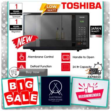 TOSHIBA MICROWAVE GRILL MM-EG24P(BM) KAPASITAS 23L MICROWAVE GRILL TOSHIBA LOW WATT MICROWAVE + PACK