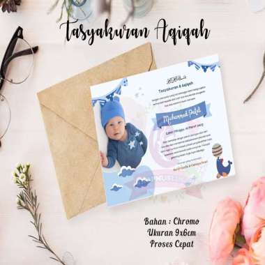Stiker Tasyakuran Aqiqah Kartu Ucapan Kelahiran Bayi Sticker Syukuran Anak Untuk Nasi Box Tumpeng NO
