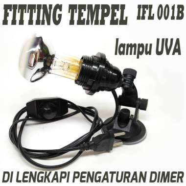 IFL008B DOME FITTING LAMP+LAMPU SPOT UVA SEPAKET LAMPU PEMANAS PENGHANGAT KANDANG REPTILE BEARDED DR