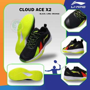 New Color Lining Cloud Ace X2 / X 2 Cloud ace x II Sepatu Original 40 Black Lime Org