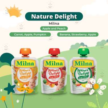 Milna Nature Delight Fruit Pure 80gr - Makanan Buah Bayi Balita carrot apple