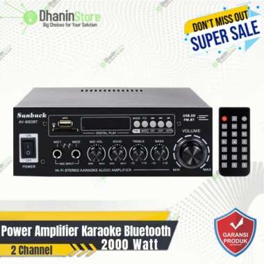 Power Amplifier Sunbuck Bluetooth Karaoke 2 Ch Remote 2000 Watt Multicolor