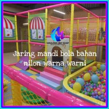 jaring mandi bola anak playground warna warni bahan nilon 5mm