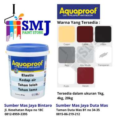 CAT PELAPIS ANTI BOCOR, AQUAPROOF KEMASAN 4 KG HITAM