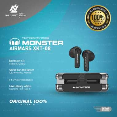 MONSTER XKT08 Wireless Bluetooth Earphone Headset TWS - Monster XKT 08 Multicolor
