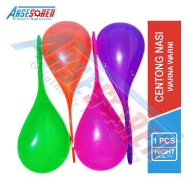 Aksesoren Centong Nasi Plastik / Sendok Nasi Gagang Warna / Perlengkapan Dapur / Anti Lengket Random