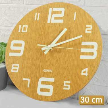 Jam Dinding Bulat Quartz Luminous Glow in The Dark