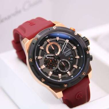 JAM TANGAN PRIA ALEXANDRE CHRISTIE AC6506 / AC 6506 RUBBER ORIGINAL - rose soft green rosegold red