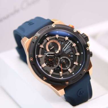 JAM TANGAN PRIA ALEXANDRE CHRISTIE AC6506 / AC 6506 RUBBER ORIGINAL - rose soft green rosegold blue