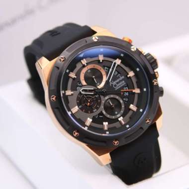 JAM TANGAN PRIA ALEXANDRE CHRISTIE AC6506 / AC 6506 RUBBER ORIGINAL - rose soft green rosegold black