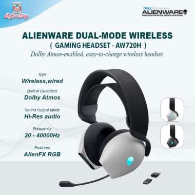 DELL ALIENWARE DUAL MODE WIRELESS WIRED GAMING HEADSET RGB Lunar