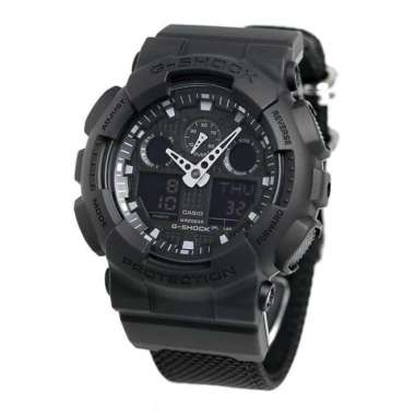 JAM TANGAN CASIO G SHOCK GA-100BBN-1ADR PRIA FULL BLACK ORIGINAL