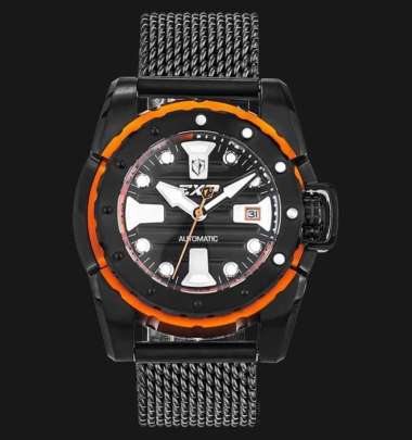 JAM TANGAN EXPEDITION EXP 301 PRIA OUTOMATIC FULL BLACK ORANGE ORI