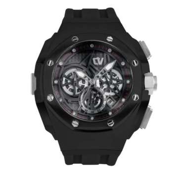 JAM TANGAN PRIA CHRIST VERRA CV C 71097G-30 FULL BLACK RUBBER ORIGINAL