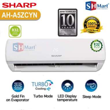 AC SHARP 1/2 PK AH-A5ZCYN / 5ZCY GOLD FIN NEW 2022 GARANSI RESMI (MEDAN)