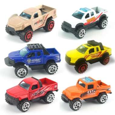 Mainan Mobil PICK UP SET Miniatur Pickup Off Road Diecast Bahan Metal PU 6 model