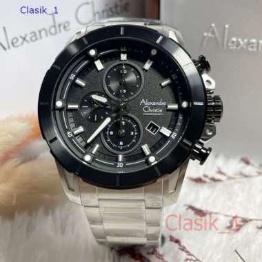Original 100%!! Alexandre Christie Pria AC 6522 / AC6522 Silver Black Garansi Resmi 1 tahun