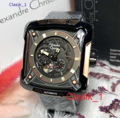 Original 100%!! Alexandre Christie Pria AC 3039 / AC3039 Automatic - Black Rosegold Garansi Resmi 1