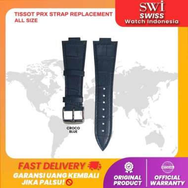 Tali Kulit Pengganti Strap Leather Watch Jam Tangan Tissot PRX Croco Blue