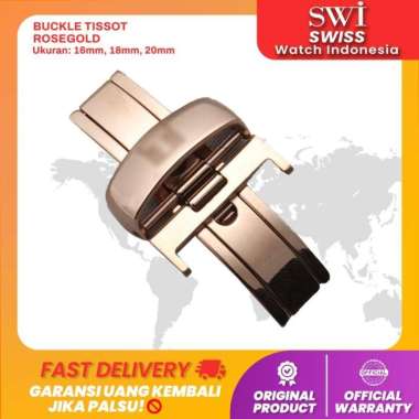 Watch Buckle Jam Tangan Tissot Butterfly Claps Silver Rose Gold Steel 20mm Rose Gold