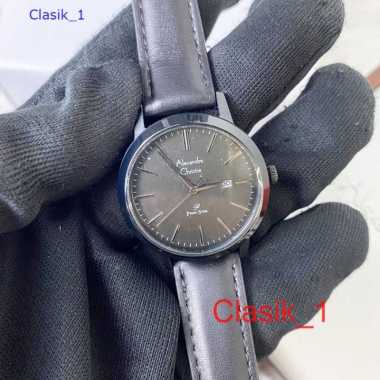 Original 100%!! Jam Alexandre Christie Wanita AC 1007 AC1007 KULIT Full Black Garansi Resmi 1 Tahun