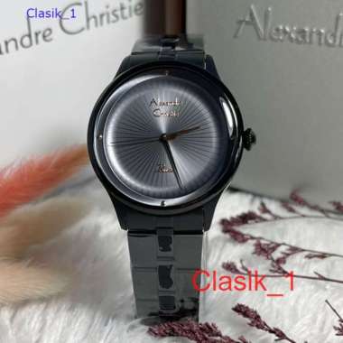Original 100%!! Alexandre Christie Wanita AC 2974 / AC2974 Black Plat Grey Garansi Resmi 1 tahun