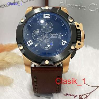 Original 100%!! Jam Alexandre Christie Pria AC 6295 AC6295 Rose Brown Kulit Garansi Resmi 1 tahun