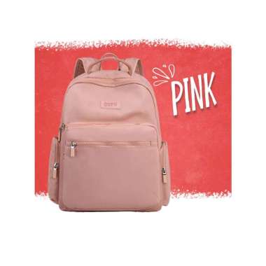 Goto Dakin Tas Simple Ransel Sekolah Kuliah Kerja Wanita Korean Style PINK