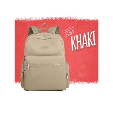 Goto Dakin Tas Simple Ransel Sekolah Kuliah Kerja Wanita Korean Style KHAKI