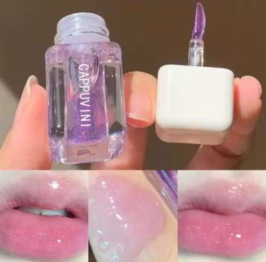 ORI CAPPUVINI 4 Warna Lip Gloss Kristal Lipstik Bening / Lip Gloss Jelly Glitter Lip Gloss Bening /