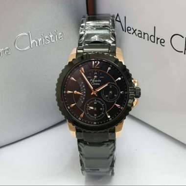 Jam Tangan Wanita Alexandre Christie AC2804 AC 2804 Rosegold Black Original Bergaransi Resmi 1 Tahun