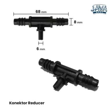 Konektor T 6 mm to 8 mm Sambungan aerator konektor selang uniring