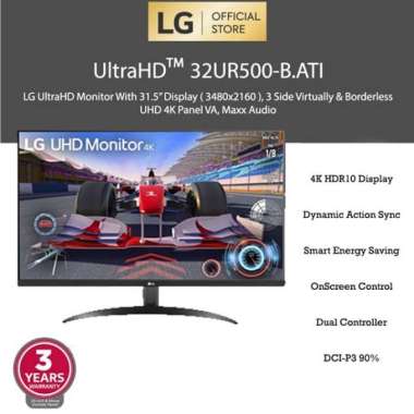 Monitor LG 32UR500-B UltraHD 4K 31.5" Inch .ATI HDR10 VA Maxx Audio 4ms - Original Produk