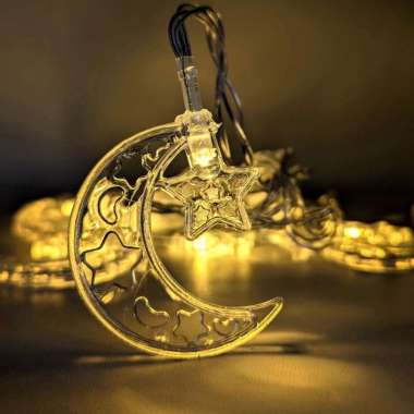 Scoop Dekorasi Islami Lebaran / Ramadhan Lampu LED Bulan Bintang 65240301