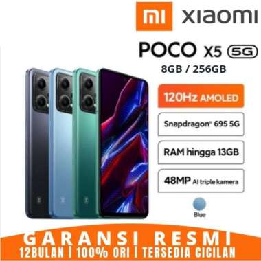 XIAOMI POCO X5 5G 8/256GB Snapdragon 695 5G GARANSI RESMI 100% ORIGINAL Biru