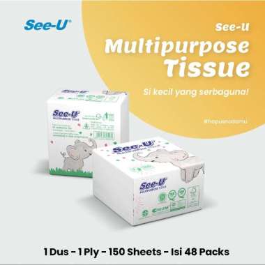 TISSUE POP UP TISSUE MEJA SEE U GAJAH 150 SHEETS 1 PLY