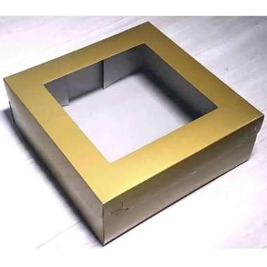 Dus Kaca Mas 22x22 x7.5 isi 10 pc Kardus Kue Dus Gold 22x22
