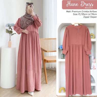 Gamis Alinea Maxy Dress Busui AirFlow Crinkle PREMIUM BERKUALITAS Pink