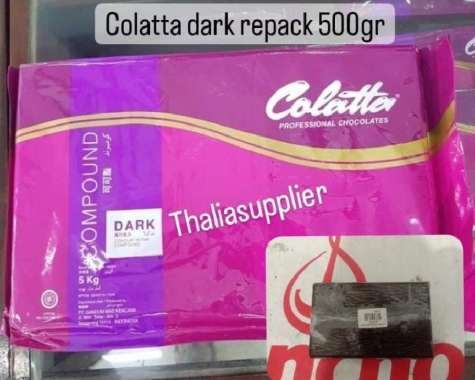 COLATTA COKLAT DARK BLOK ECER 500GR, BISA DISERUT, DILUMERKAN U/ CAKE