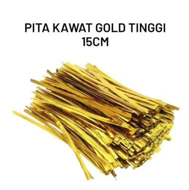 PITA KAWAT GOLD T15CM, U/ MENGIKAT SOUVENIR,PLASTIK SNACK, KUE DLL