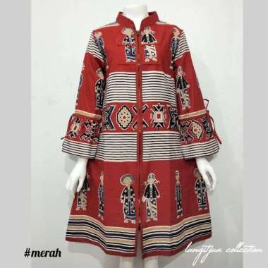 Tunik Ulos Lilyana JUMBO LD 125 LD 130 LD 135 LD 140| DRESS BUSUI FRIENDLY LD 125 Merah