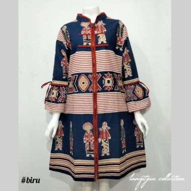 Tunik Ulos Lilyana JUMBO LD 125 LD 130 LD 135 LD 140| DRESS BUSUI FRIENDLY LD 125 Biru