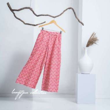 CELANA BATIK WANITA| KULOT PALAZZO BATIK CAP GARUTAN - LANGITJUA BATIK Dusty pink
