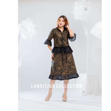 ARUNA SETELAN ROK DAN BLUS BATIK PREMIUM OUTFIT KONDANGAN| ONE SET BATIK ORGANZA ROK & BLOUSE XL hit