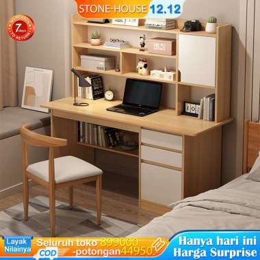 120CM Meja Belajar Meja Kios Meja kayu + putih/90cm