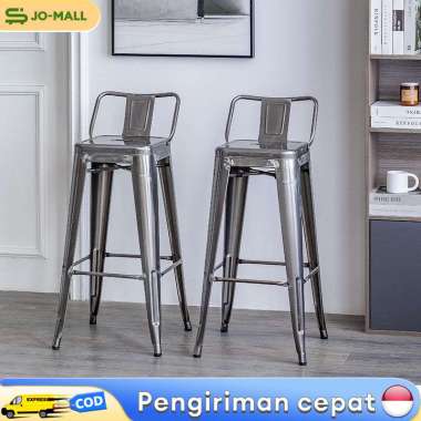 Kursi Bar Besi Kursi Cafe Bangku Ku bangku-hitam (76cm）