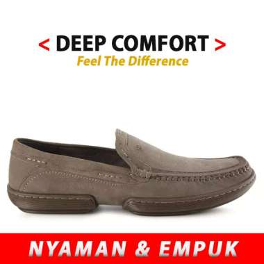 HM04 SEPATU PRIA LOAFER HUSH PUPPIES ORIGINAL LOAFERS KULIT ASLI COKLAT ABU