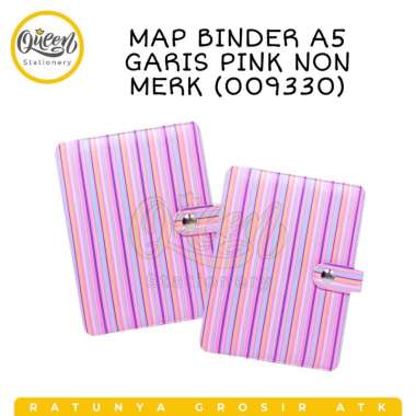 MAP BINDER A5 GARIS NON MERK / BINDER PLASTIK / BUKU BINDER PINK 009330